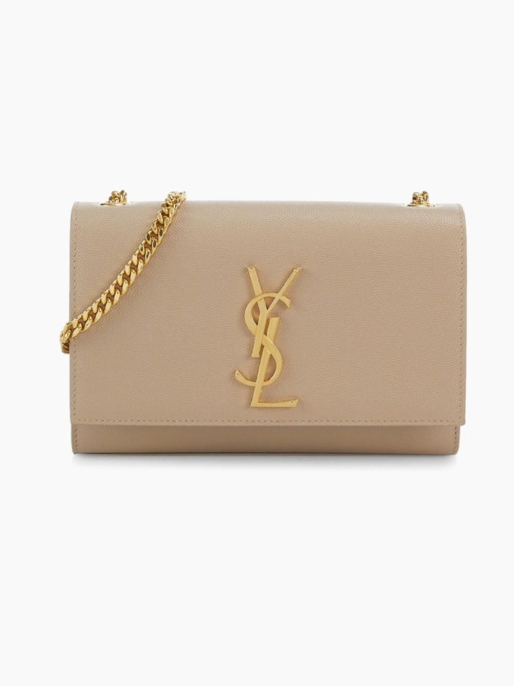 Saint Laurent Kate Small in Grain de Poudre Embossed Leather, Dark Beige - NWOT - Picture 2 of 11
